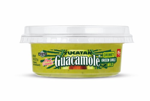 Yucatan Chunky Green Chile Mild Guacamole 8 oz Perspective: front