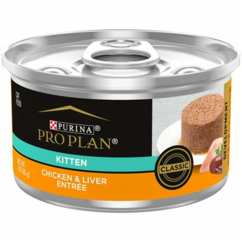 Purina Pro Plan Wet Cat Food for Kittens Chicken Liver 3 oz Cans 24 Pack 3 oz Smith s Food and Drug