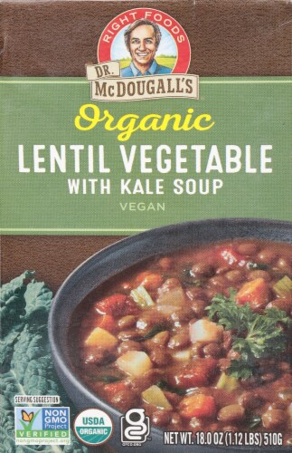 Dr. McDougall's Organic Lentil Vegetable Soup Perspective: front