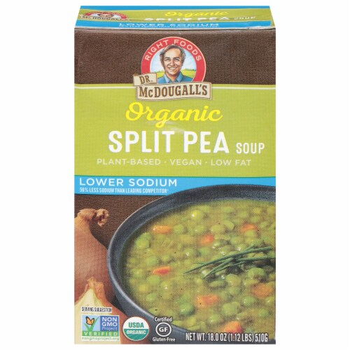 Dr McDougall's Organic Low Sodium Split Pea Soup Perspective: front