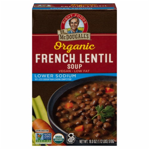 Dr. Mcdougall's Organic Lower Sodium French Lentil Soup, 17.6 oz ...