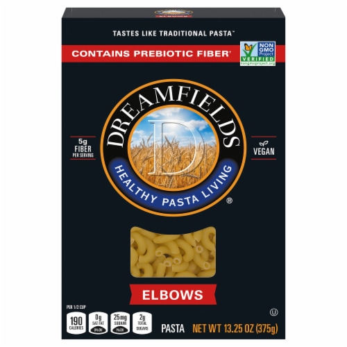 Dreamfields Vegan with Fiber Elbows Pasta Perspective: front