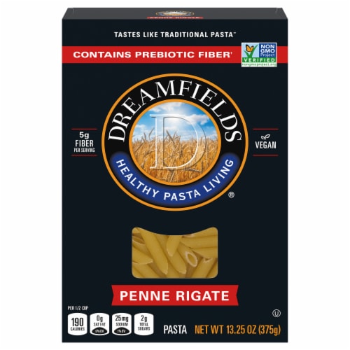 Dreamfields Vegan with Fiber Penne Rigate Pasta Perspective: front