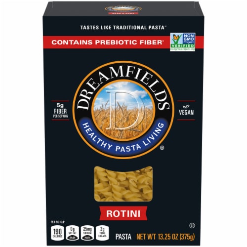 Dreamfields Vegan with Fiber Rotini Pasta Perspective: front
