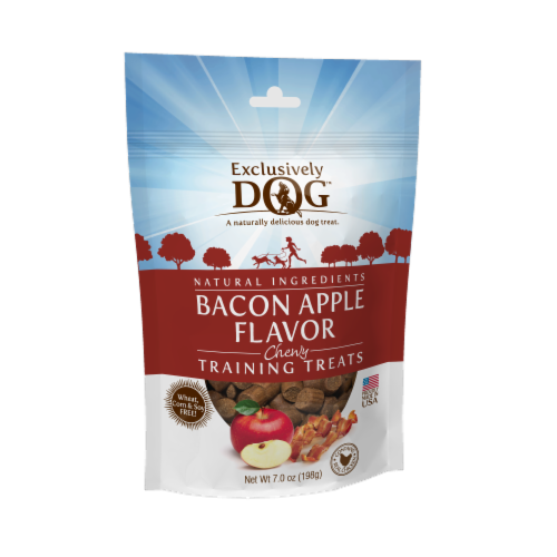 Exclusively Dog™ Bacon Apple Flavor Chewy Training Treats Perspective: front