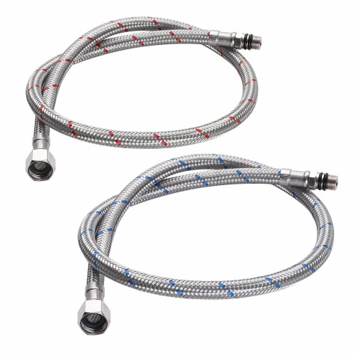 28 Braided Faucet Supply Hoses Pipes 3 8 Female Thread x M10 Male Stainless Steel 2pcs 1 Foods Co