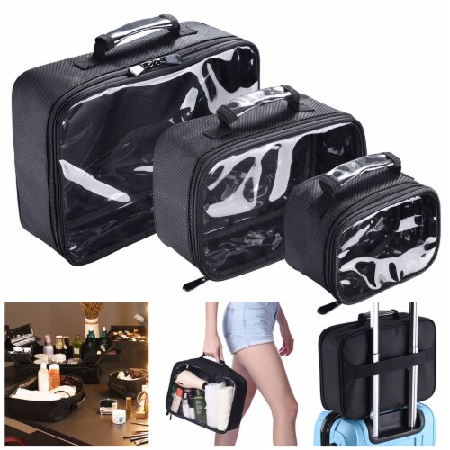 SHANY Pro Clear Makeup Bag with Shoulder Strap - Black, 1 Each