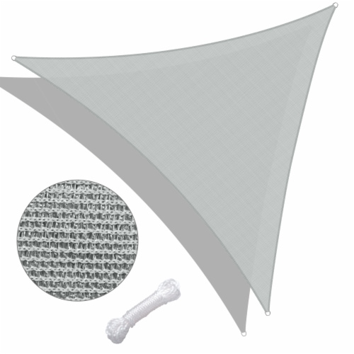 Yescom 25 Ft 97% UV Block Triangle Sun Shade Sail Canopy Cover Net for Patio Poolside Perspective: front