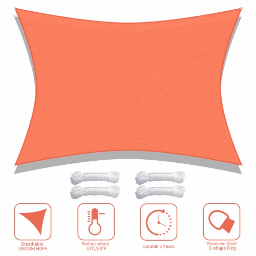 19x13 Ft 97% UV Block Rectangle Sun Shade Sail Canopy Outdoor Patio Pool Yard Perspective: front