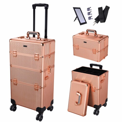Byootique Rolling Makeup Case 2in1 Cosmetic Train Case Storage Box Lock Artist 1 Smith s Food and Drug