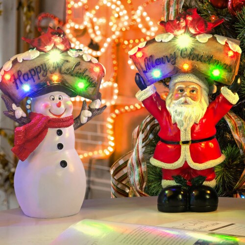 Resin Light Set Santa Claus Snowman Tabletop Christmas Decor LED Home 2  Pack, 1 - Fry's Food Stores