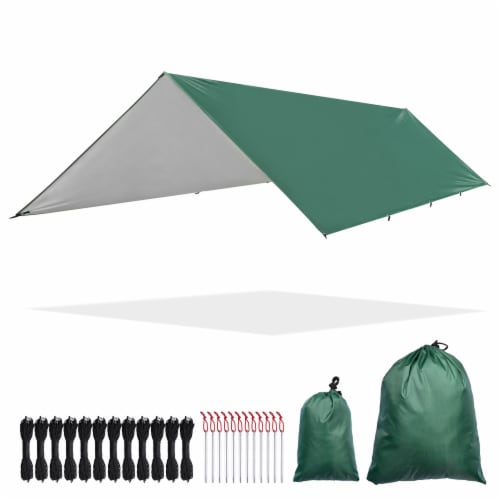 10x15FT Camping Tent Tarp Hammock Rain Fly Waterproof Hiking Backpacking Shelter 10X15FT Foods Co
