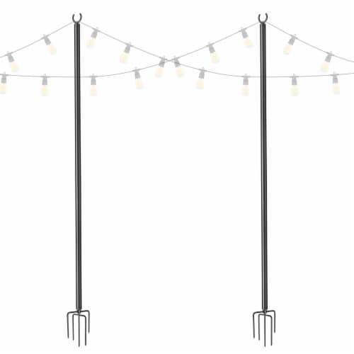 10 Ft String Light Pole Outdoor Metal Pole Aluminum Patio Backyard