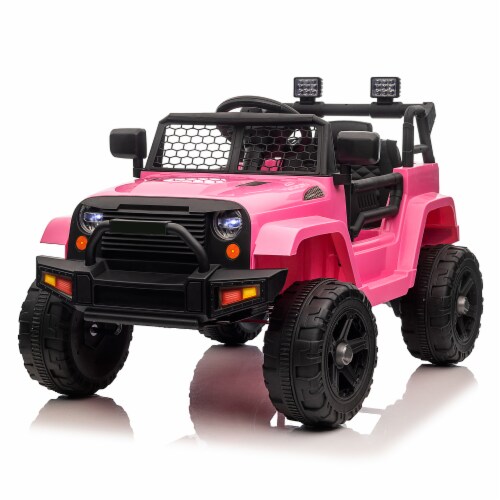 Yescom 12V Kids Ride On Truck Car Jeep with Remote Control LED 3 Speeds Pink 1 Foods Co