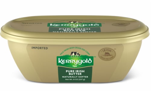 Kerrygold Naturally Softer Grass Fed Pure Irish Butter Tub Perspective: front