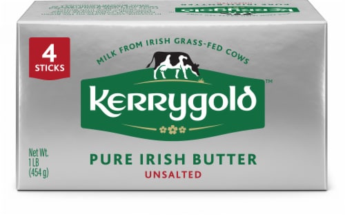 Kerrygold Grass-fed Pure Irish Unsalted Butter Sticks, 16oz Perspective: front