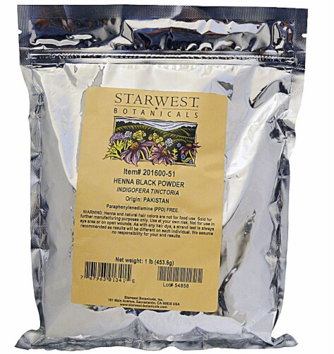 Starwest Botanicals Henna Black Powder Perspective: front