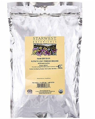 Starwest Botanicals  Organic Alfalfa Leaf Powder Perspective: front