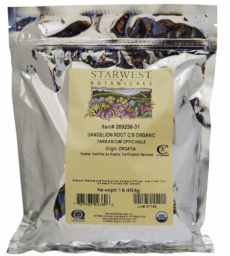 Starwest Botanicals  Organic Dandelion Root Cut and Sifted Perspective: front