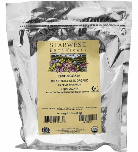 Starwest Botanicals  Organic Milk Thistle Seed Whole Perspective: front