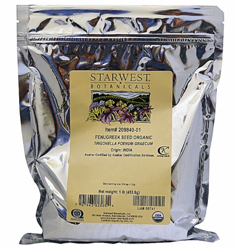 Starwest Botanicals  Organic Fenugreek Seed Whole Perspective: front