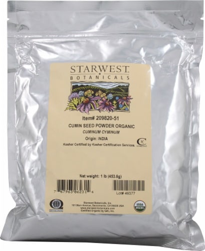 Starwest Botanicals  Organic Cumin Seed Powder Perspective: front
