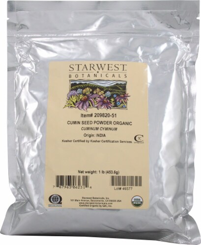 Starwest Botanicals  Organic Cumin Seed Powder Perspective: front