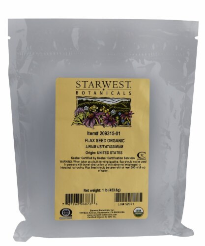 Starwest Botanicals  Organic Flax Seed Perspective: front