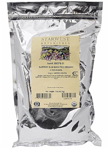 Starwest Botanicals  Organic Slippery Elm Bark Powder Perspective: front