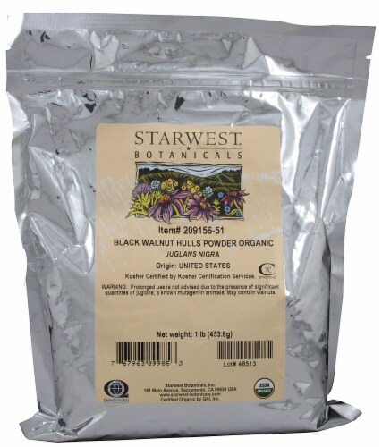 Starwest Botanicals  Organic Black Walnut Hulls Powder Perspective: front