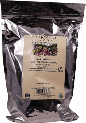 Starwest Botanicals  Organic Sage Leaf Powder Perspective: front
