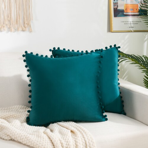 Elegant Comfort 2 Piece Pom Pom Velvet Cushion Cover Pillow Covers 20x20 Fry s Food Stores