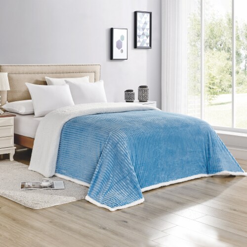 Elegant Comfort Corduroy Design Luxury Sherpa Blanket King California King Mariano s