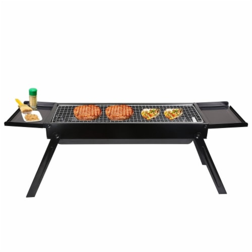 Foldable Charcoal Bbq Grill With Shelf Stainless Steel Grill Net Easy Setup Portable Tableto 1 unit Kroger