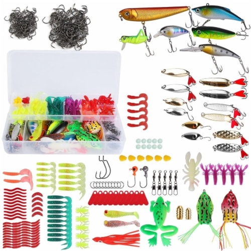375Pcs Fishing Baits And Tackle Box Saltwater Freshwater Fishing Lures Kit Lifelike Popper C 1 unit Mariano s