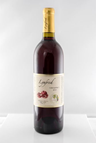 Lynfred Pomegranate Wine Perspective: front