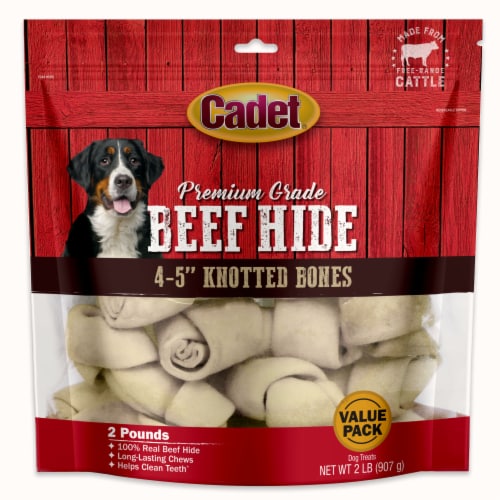 Cadet® Beef Hide 4-5" Knotted Bones Perspective: front