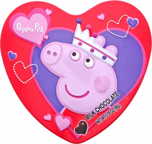 Galerie Peppa Pig Milk Chocolate Heart Shaped Tin Perspective: front