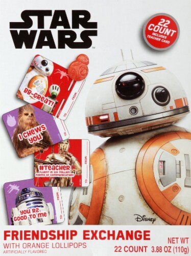 Galerie Disney Star Wars Friendship Exchange Cards with Orange Lollipops Perspective: front