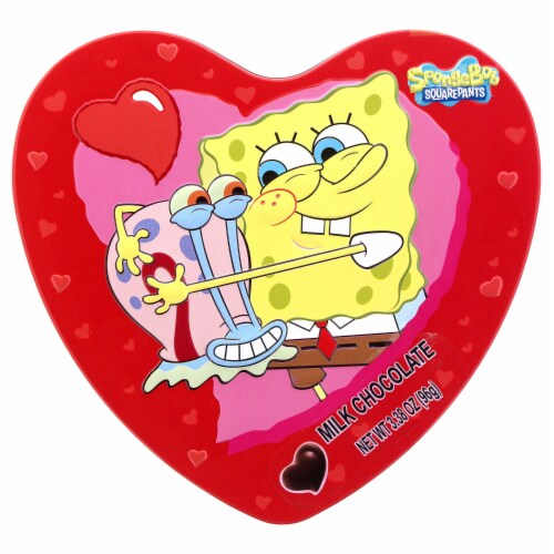 Galerie Spongebob Milk Chocolate Heart Shaped Tin Perspective: front