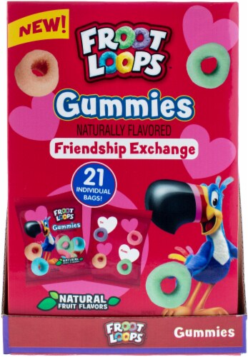 Froot Loops Gummies Valentine Candy Perspective: front