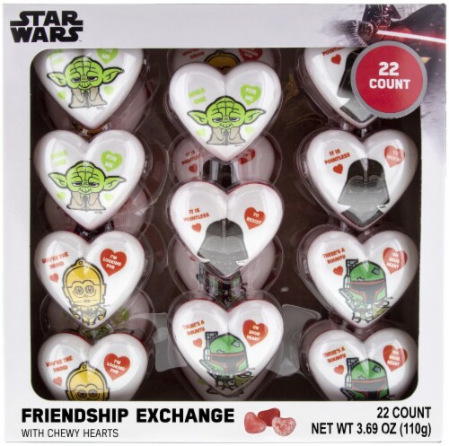 Star Wars Printed Acrylic Hearts Friendship Exchange with Chewy Hearts  Valentine Candy, 22 ct - Kroger