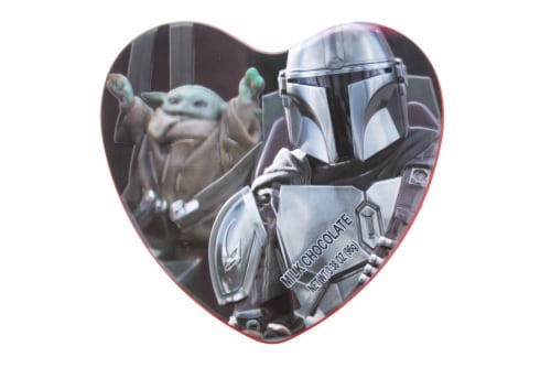 Galerie Mandalorian & The Child Heart Shaped Chocolates Tin Valentine Candy Perspective: front