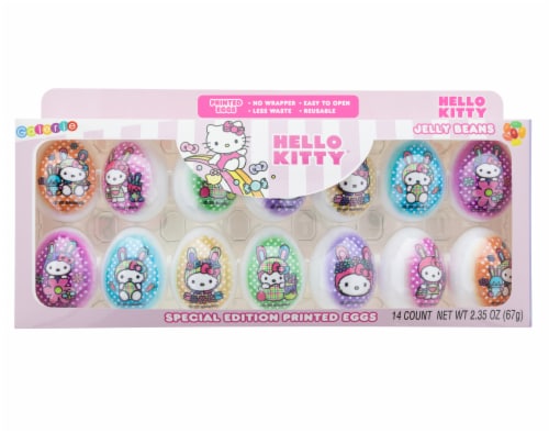 Hello Kitty Jelly Bean FIlled Easter Eggs Perspective: front