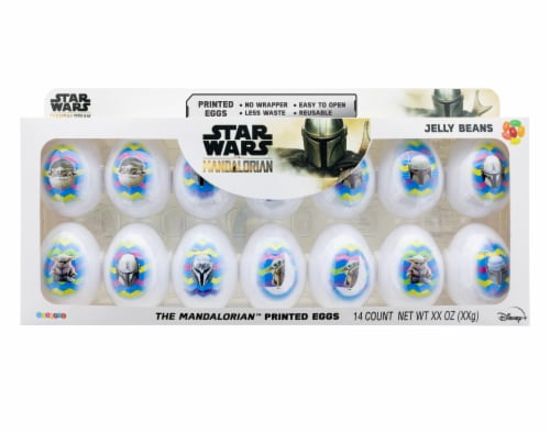 Star Wars Mandalorian Jelly Bean Filled Easter Candy Eggs Perspective: front