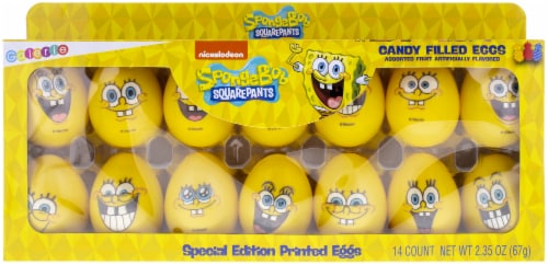 Nickelodeon Spongebob Special Edition Printed Filled Easter Candy Eggs Perspective: front