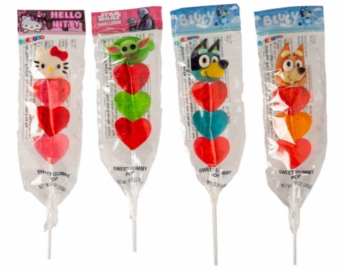 Combo License Heart Gummy Candy Skewers Perspective: front