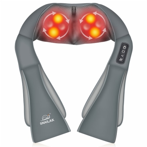 Snailax Shiatsu Neck and Shoulder Massager ,Back Massager with Heat  (Grey)--632N-G, 1 - Baker's