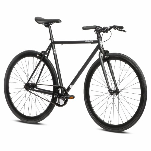 AVASTA 700C 54 In Single Speed Loop Fixed Gear Urban Commuter Fixie Bike, Black Perspective: front