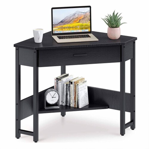 ODK Modern Triangle Corner Computer Writing Desk with Storage Drawer Black 1 Piece Smith s Food and Drug